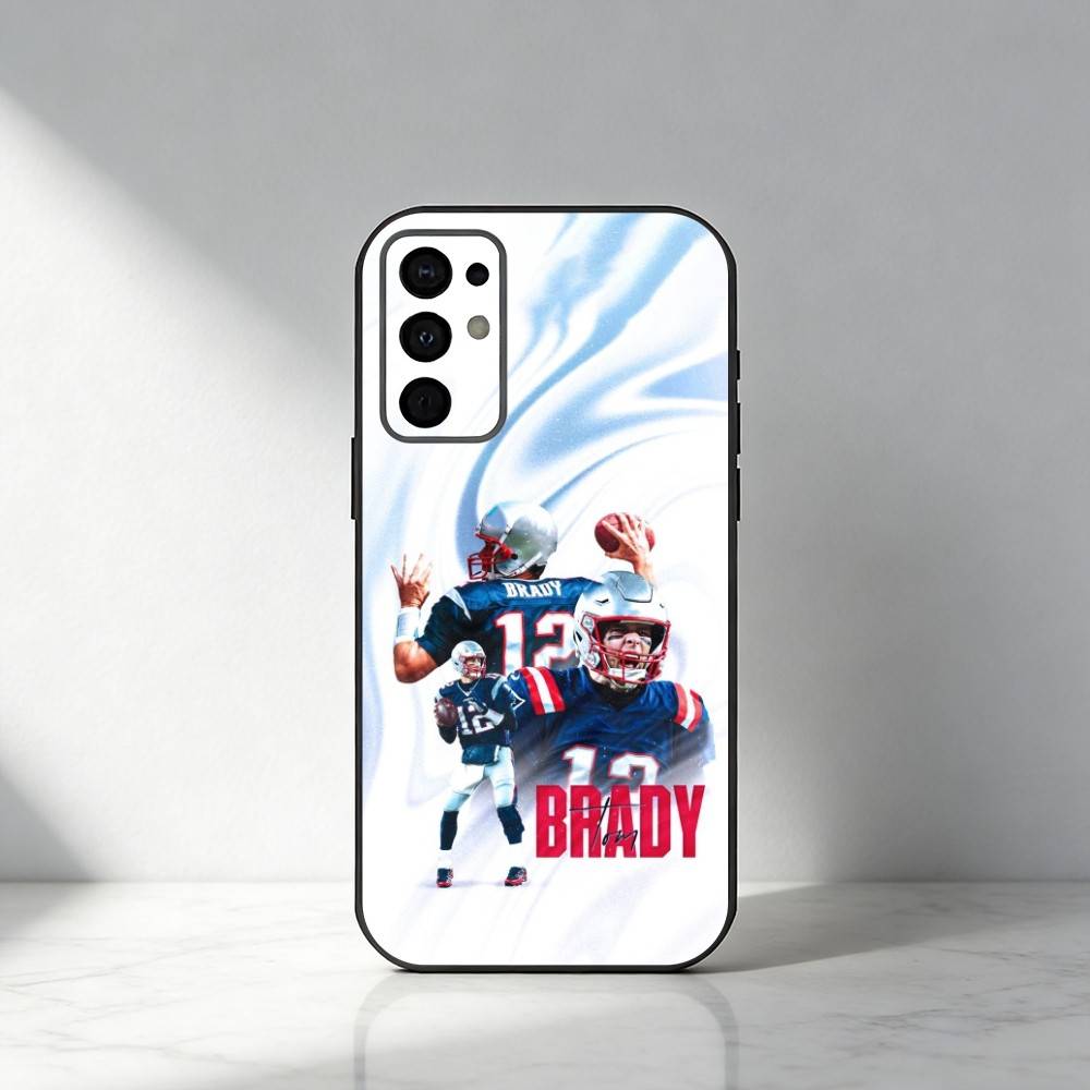 Baseball Player T-Tom B-Brady Phone Case For Samsung S25,S24,S21,S22,S23,S20,Ultra,S26,Plus,Fe,Note,5G Black Cover