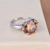 Champagne Morganite Ring Elegant Engagement Ring for Women Fashion Jewelry Gift
