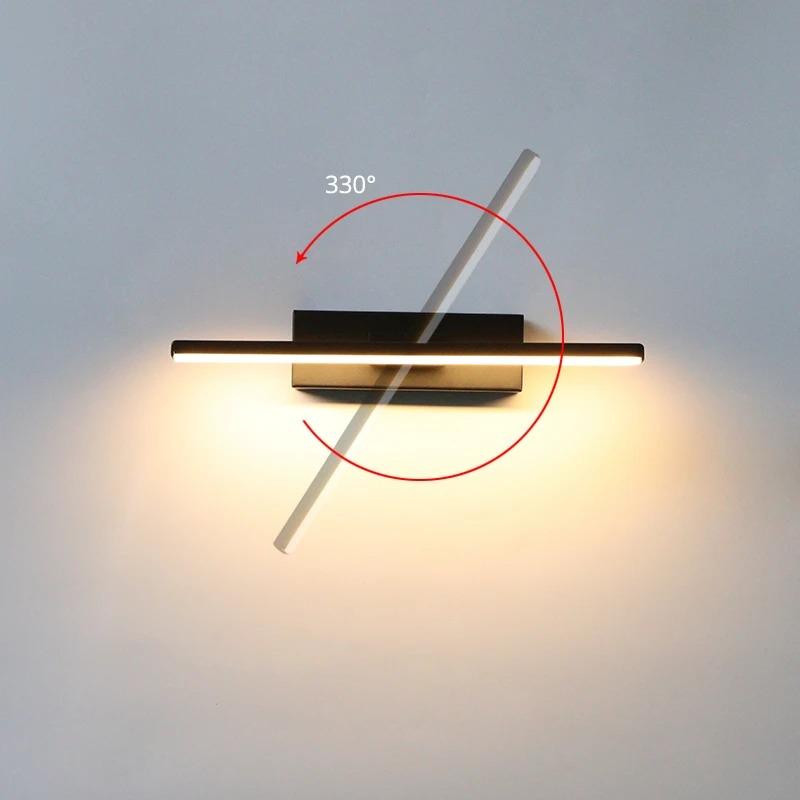 Wall Light 330 Rotatable Adjustable Light Angle Indoor LED Wall Lamp  Simple Aluminum Light Fixture for Living Room Hallway