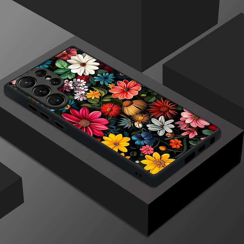 Magnetic Flower Pattern Phone Case For Samsung Galaxy S26 S23 S24 Ultra S25 FE S22 Plus S25 Edge For Magsafe Matte Hard PC Cover