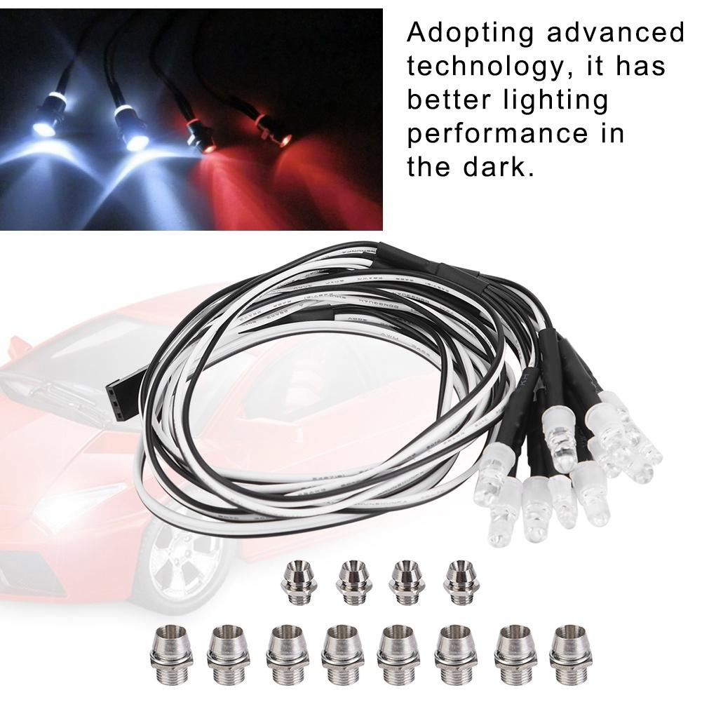 12PCS 5mm3mm Headlights and Taillights LED Lights RC Model Drift Car Accessory