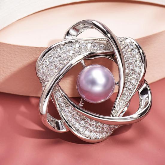 Scarf Ring Clip for Women Rhinestone Flower Belt Scarf Slide Buckle Metal Floral Shawl Brooch Ties Clips for Dress Shirts Clothing Accessories