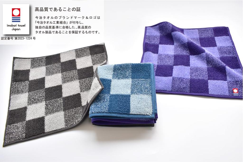 ORI365 Imabari Towel Hand Towels, 3-Piece Set, Absorbent, 100% Cotton, Made In Japan, 25x25cm, Round Square Towels