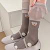Spring/Summer Cute Bear Mesh Ruffle Calf Socks - Ballet Style, Perfect with Boots