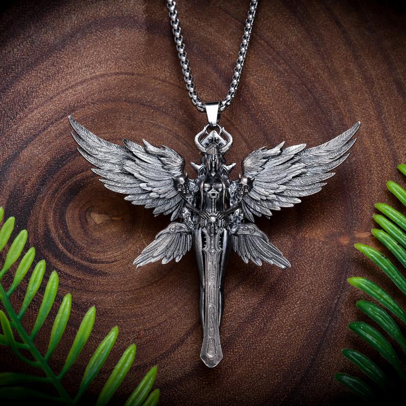 Retro Wings Angel Pendant Necklace Men and Women Trendy Cool Jewelry