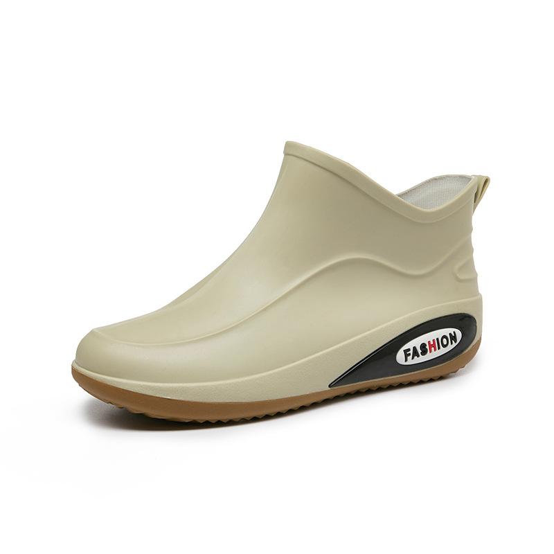 Short rain shoes men's non-slip waterproof shoes new fashion outdoor water boots fleece rain boots men's rubber shoes fashion
