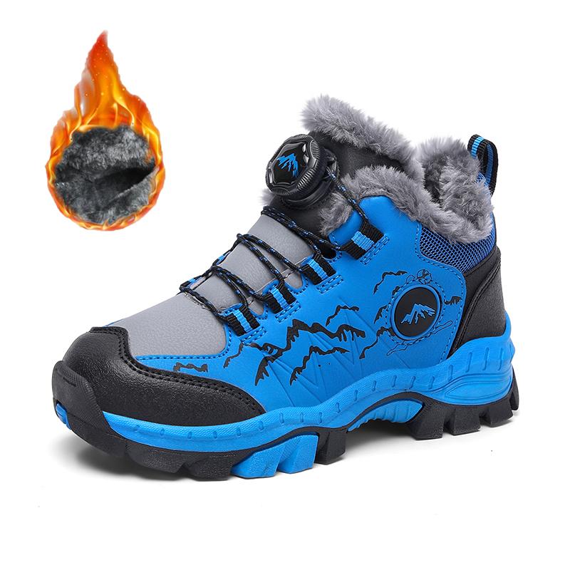 Winter Children's Plus Velvet Warm Outdoor Hiking Shoes Cotton Shoes Hiking Cotton Shoes Snow Boots 31-40