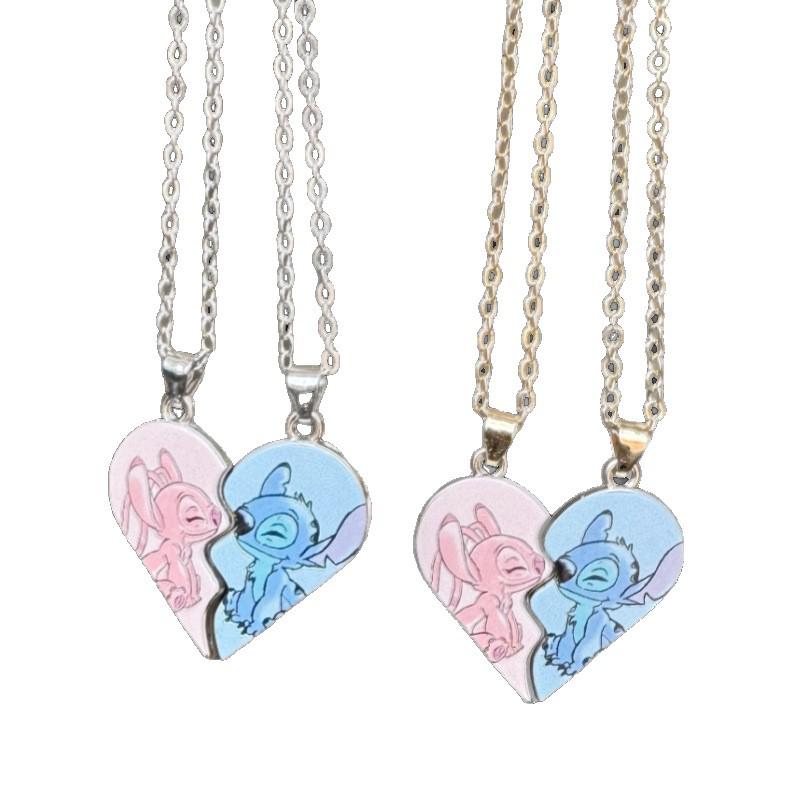 European & American Lilo & Stitch Angel Love Magnetic Couple Necklace