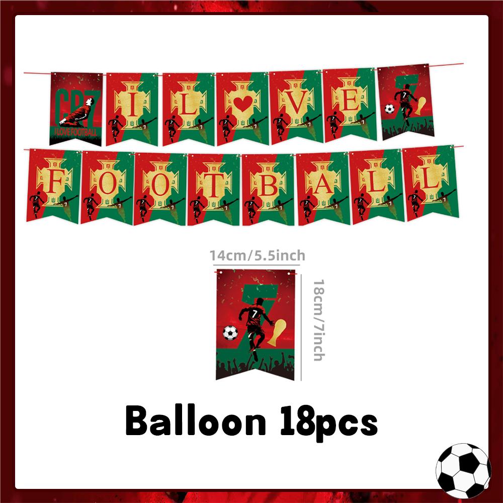 Spanish Football Player Theme Party Decoratiaons Soccer Star Balloon Set Boy Birthday Party Supplies Cr&7 Backdrop Banner Props