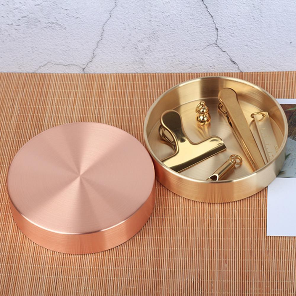 Nordic Retro Tray Round Brass Storage Rack Diaplay Mold Household Tool Home Living Room Vintage Decorative Ornament