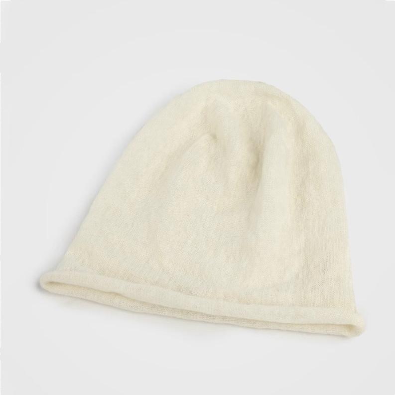 

Spring Autumn Hollow Out Breathable Linen Knitted Stacked Beanie Hat Man Woman Japanese Fashion Rolled-edge Knit Cap One Size(56-62cm) бежевий