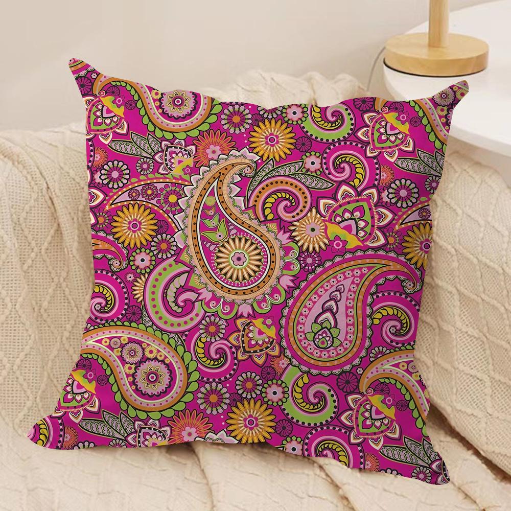 Painted Design PPaisleyS ART Cushion Cover Short Plush Doublesided Print Square Throw Pillow Covers Sofa Home Cushion Decor