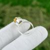 Bague Solitaire Naturelle Citrine Brute Argent 925 Novembre Naissance Bijoux Taille 6.5