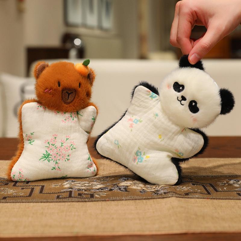 Creative Panda Finger Puppet Plush Toy & Soothing Beanbag Towel Doll – Children's Companion Gift