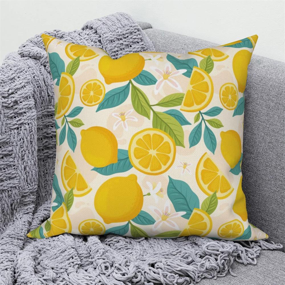 Fruit Print Pillowcase  Summer Home Decor Cushion Cover Sofa Car  Throw