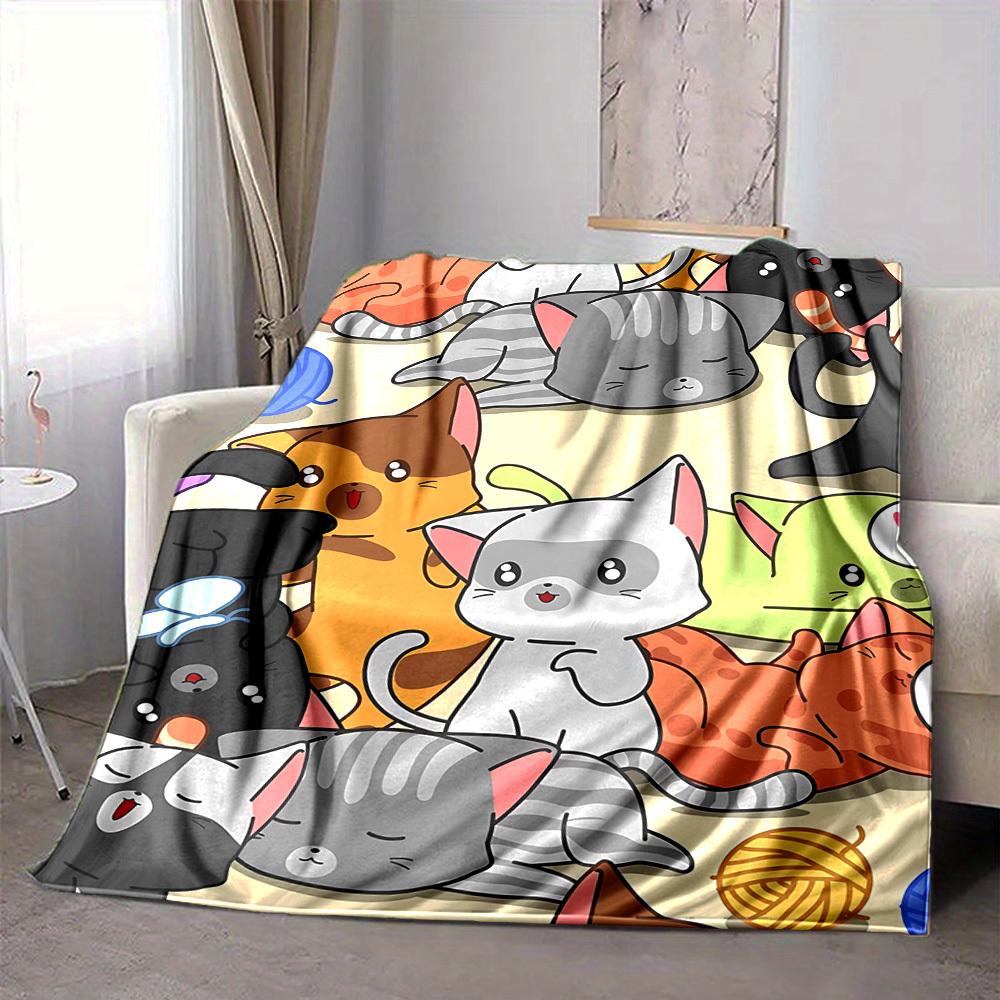 1pc Kawaii Animals Blanket Warm, Cozy, And Soft, Suitable for Sofas, Beds, Cars, And Office Use.Perfect for Camping And Travel, Making It a Great Gift