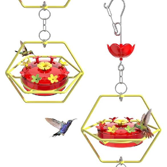 Hummingbird Feeder - Wide Mouth Nectar Feeder with Ant Moat, Easy-Refill Top & Leak-Proof, Unique Gift Outdoor Garden & Backyard Decor Hanging -