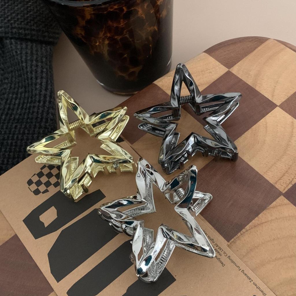 1pc Large five pointed star high ponytail clip headband, new high-end back of the head temperament clip, hair clip