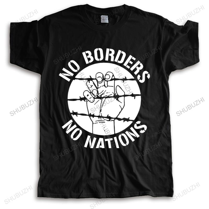 Unisex Cotton T Shirt Summer Brand Vintage Tshirt NO BORDERS NO NATIONS Unisex Oneck High Quality Tee Shirts Cool Short Sleeve