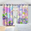 2Pcs Mermaid Colorful Scales Window Curtains Princess Girls Bedroom Decoration Home Living Room Heat Insulation Blackout Drapes