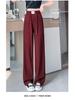 Pleated High Waist Fleece-Lined Wide Leg Pants for Women - Autumn Winter Slimming Plus Size Casual Wear