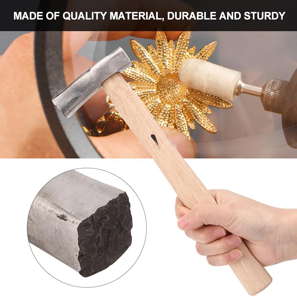 Textured Iron Hammer Metalworking Chisel Hammers for Jewelry Processing Jewelry Tool Accessories