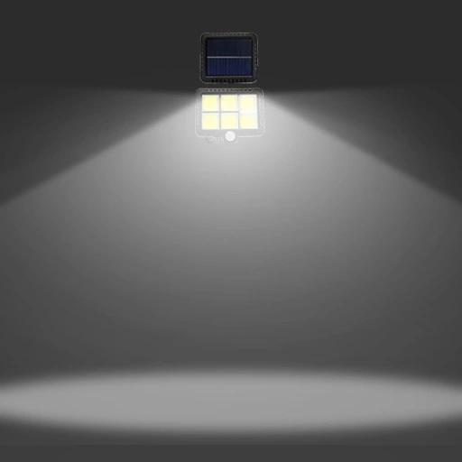 Lampa Solarna Halogenowa Czujnik Ruchu 100 Led + Pilot + Zestaw Montażowy