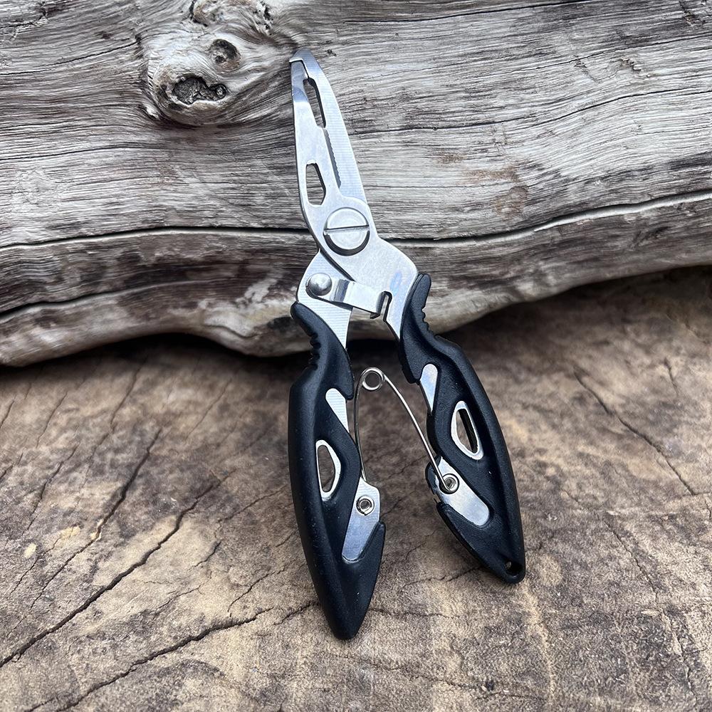 Luya Pliers Multi-functional Curved Mouth Stainless Steel Fishing Scissors PE Line Strong Horse Line Cutting Special Fishing Tools