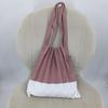 Shopping Bag Pleats Design Fold Contrast Color Wool Knit Shoulder Handbag Organ Bag Women Patchwork