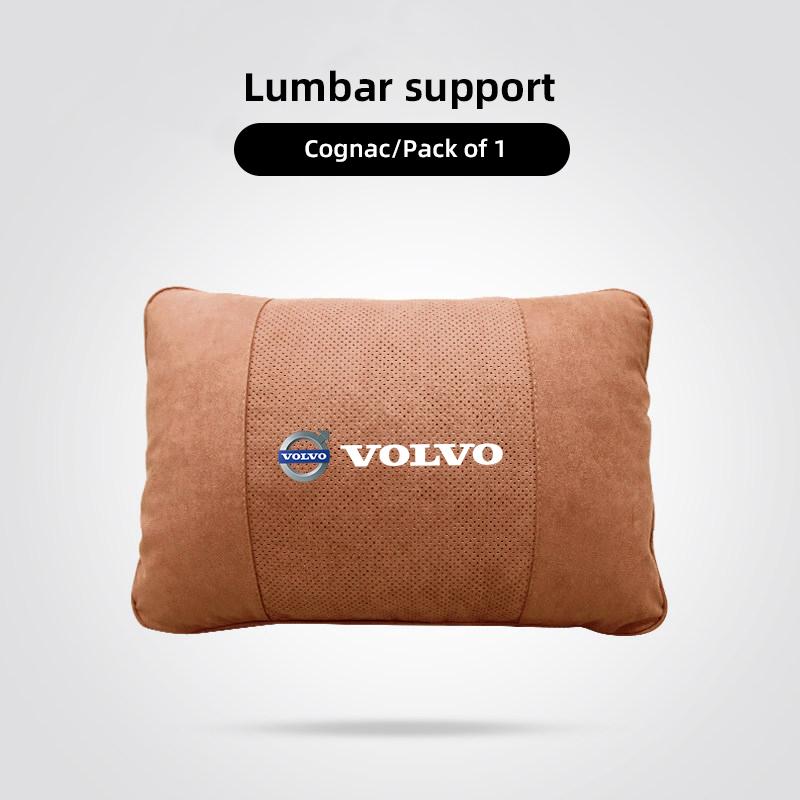 Volvo Car Suede Seat Headrest Cotton Neck Pillow For Volvo V60 V40 XC90 S60 C30 XC60 V70 S90 Rdesign Auto Interior Lumbar Pillo