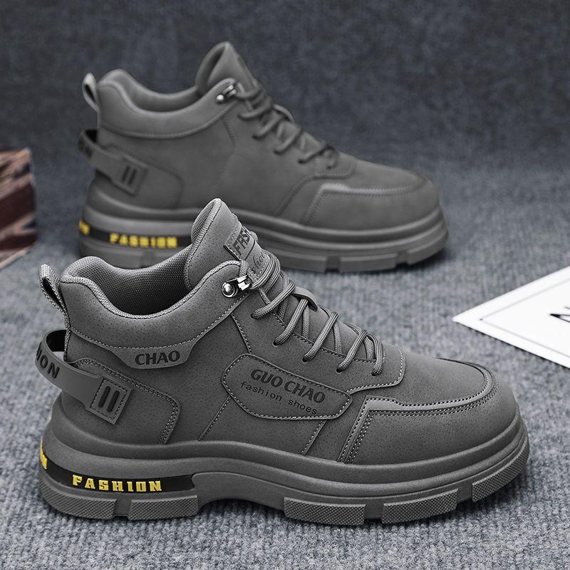 Fashion Men‘s Casual Sneakers Comfortable High Top Ankle Boots Chelsea Fashion Cowboy Work Shoes Trend Versatiled Hombres Sports Shoes