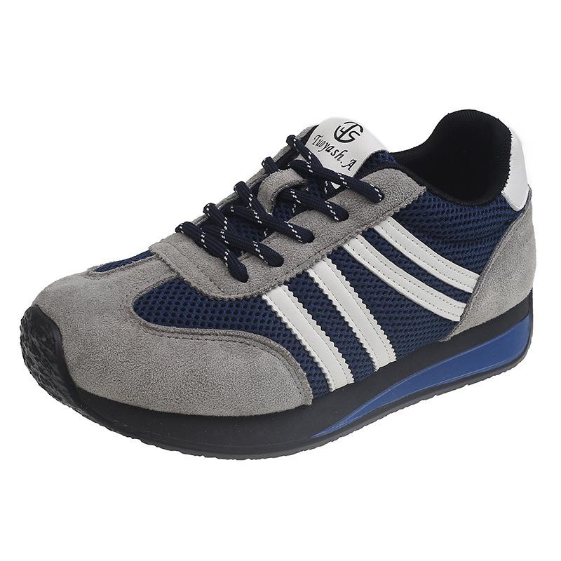 Retro versatile inner height increase women's new mesh breathable soft bottom sports and leisure