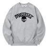 KAN6312 Kmg0168 Lettering Skull Blood Fleece-Lined Sweatshirt Gray