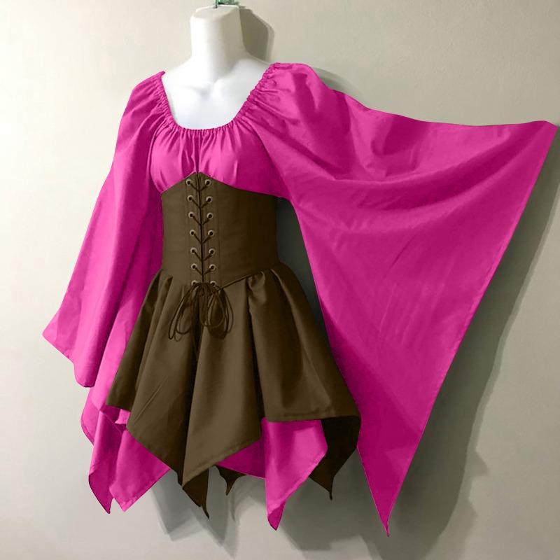 New long-sleeved women's Renaissance medieval dress