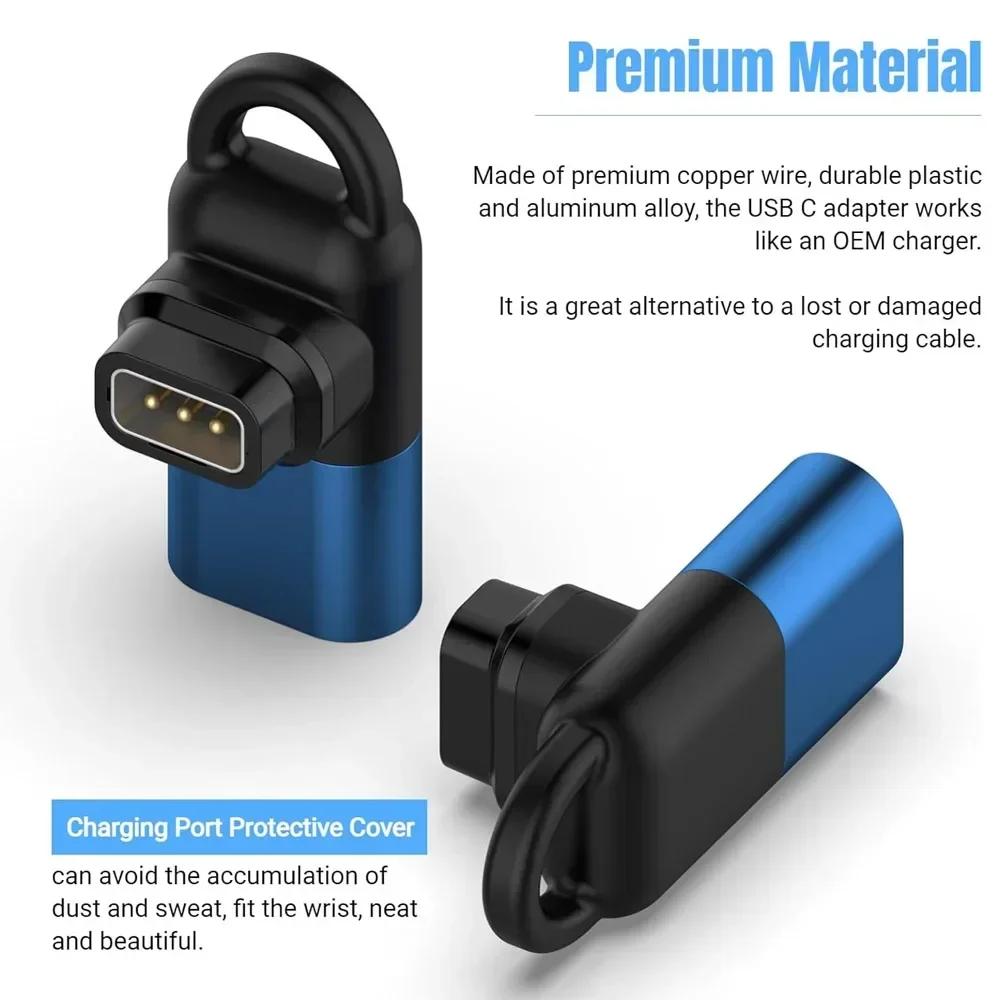 Ladeadapter für Coros PACE 3/ PACE 2 Metallanschluss auf Typ-C Ladekabel für COROS Apex Pro/ Vertix/ Vertix 2 Blau