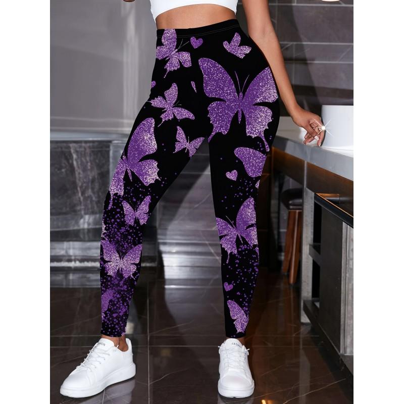 2026 Womens High-Waist Printed Yoga Leggings Casual Slim Fit Activewear Pants