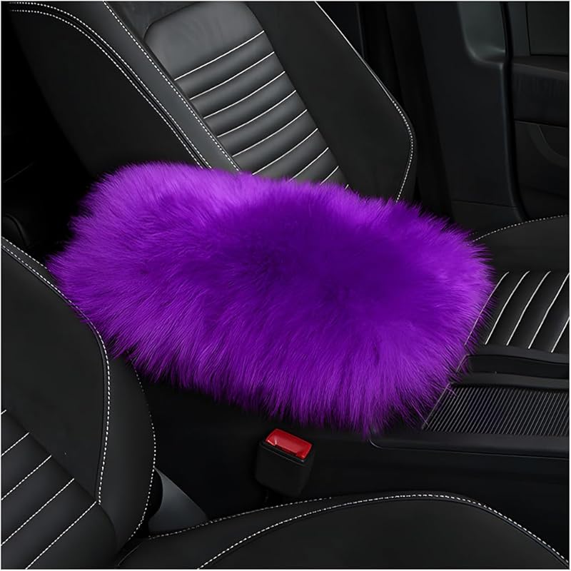 Car Center Console Cover Pad, Fluffy Middle Console Pad Armrest Seat Box Cover, Universal Furry Arm Rest Decoration Protector For Car Truck SUV,