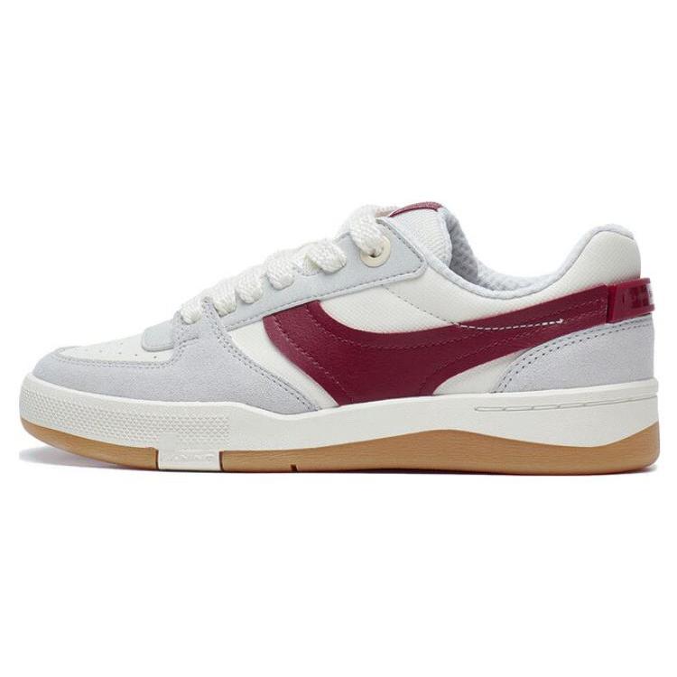 

Li Ning Zhengrong 92S Comfortable Cushioning, Wear Resistant Low top Skateboard Shoes Women s White Gray Red AEPT004-1 36
