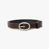 Slim Oval Buckle Belt (BROWN)