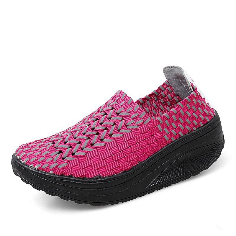 Светящиеся плетеные туфли Ленивые туфли Модные и трендовые женские туфли на толстой — фото 20