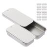POPETPOP 16-piece Silver Matte Metal Can Push Lid Candy Small Snack Case Portable Multipurpose Storage Box Ideal Balms Daily Medication Tablets.