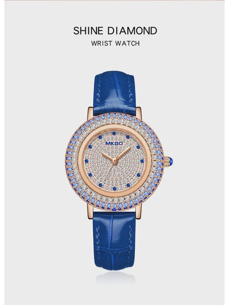 MKGO Moxiagao Women's Luxury Diamond Dial Fashion Watch with Elegant Diamond Strap
