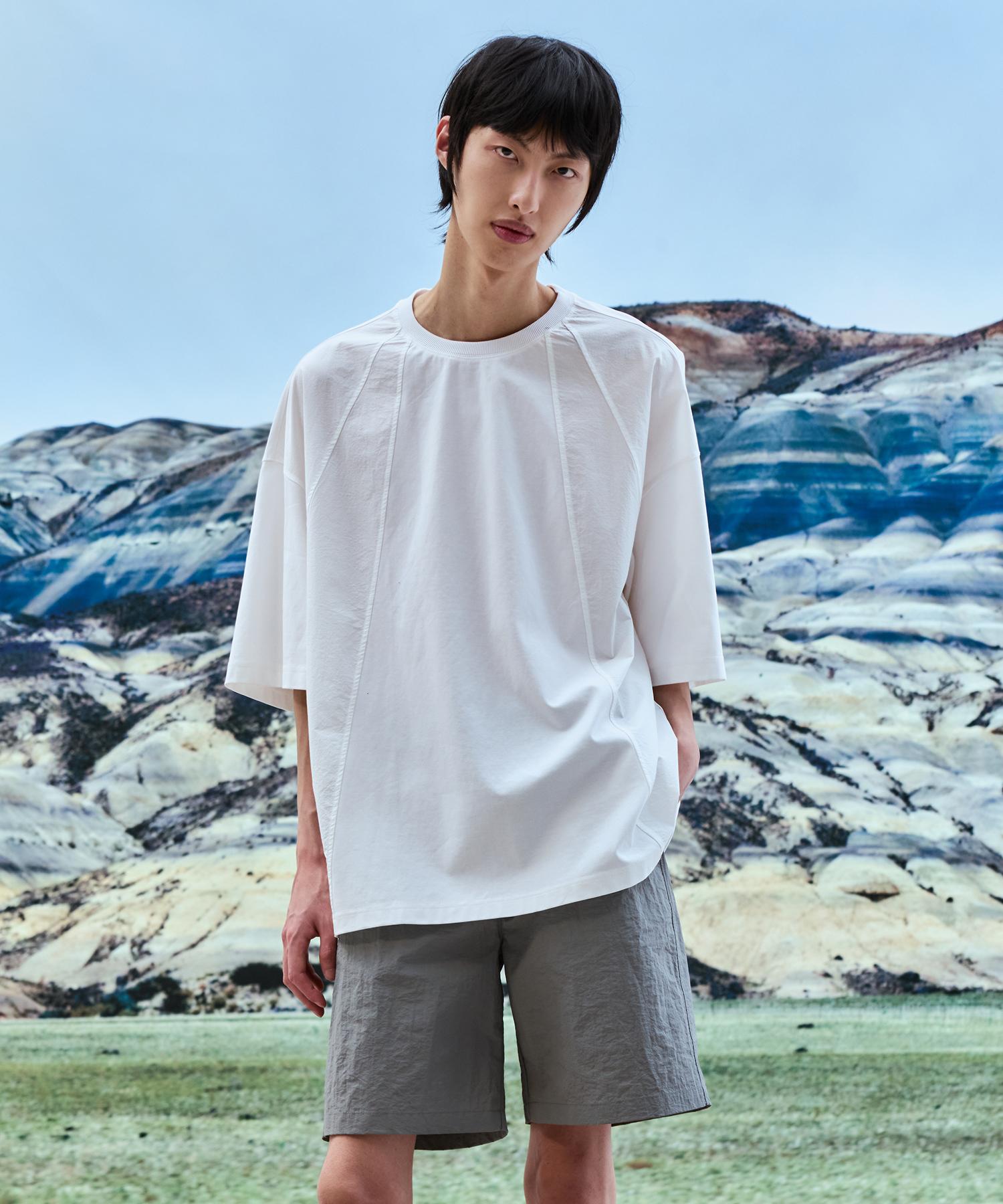 Zensai Woven Mix Back Fly T-Shirt Navy/S