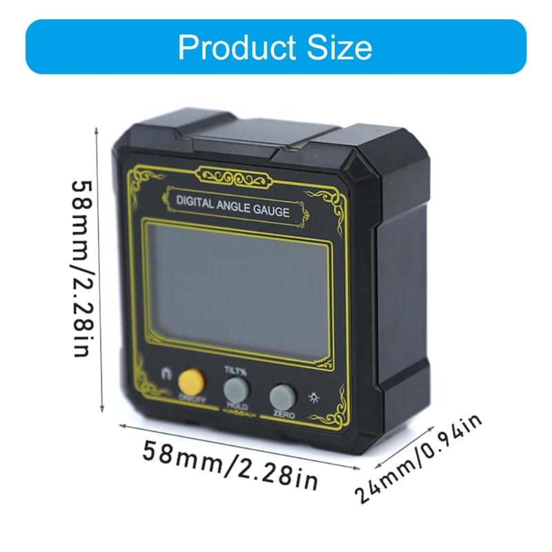 Professional Magnetic Digital Bevel Protractor With High Accuracy Battery Operated For Woodworking Metalworking Projects