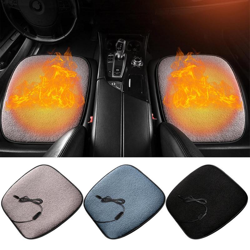 USB Heated Seat Cushion Winter Lambswool Heating Warm Car Seat Cushion For Office Home Use 5V 12W Thermostat Heating Cushion