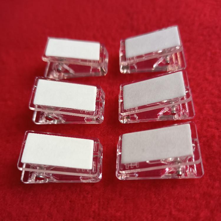 Acrylic Transparent Plastic ID Badge Holder with Adhesive Spring Clip