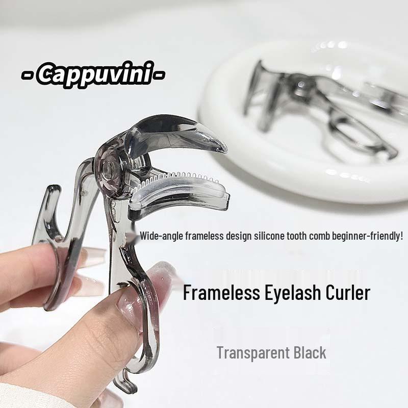 

Cappuvini Frameless Eyelash Curler with Tooth Comb for Natural Curling and Shaping - Beginner-Friendly Wide Angle Design.