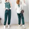 Kadın Spor Eğlence Takım Elbise Kadın Moda Gevşek Pantolon Yaz Kısa kollu İki parçalı Takım Elbise