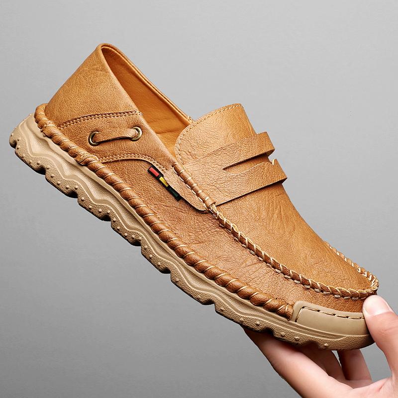 

Мужская обувь из натуральной кожи, новые мужские мокасины, удобные, противоударные, стильные кроссовки, высококачественная мужская обувь для ходьбы на открытом воздухе 46