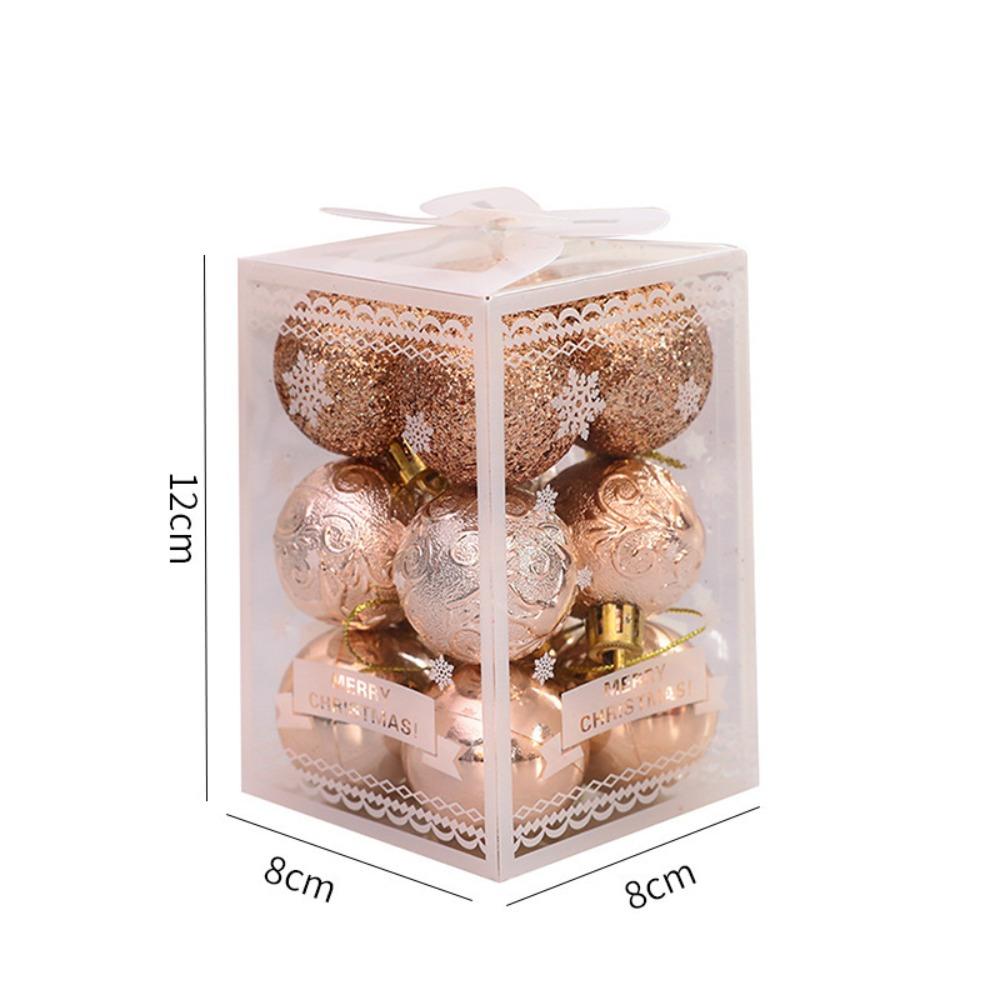 12PCS High-quality Plastic Christmas Ball Set 9 Colors Suspensable Xmas Ornament Ball 4cm Xmas Baubles Scene Supplies